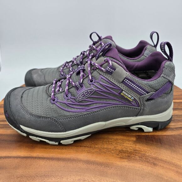 Keen Saltzman Shoes Womens 8 Gray Purple Waterproof Trail Hiking Outdoor Sneaker - Picture 3 of 8